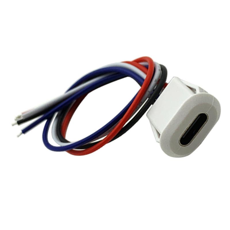 Женский порт USB-C: Канифолесодержащая припойная проволока, Прямой пресс, Водонепроницаемый разъем Type-C 2P