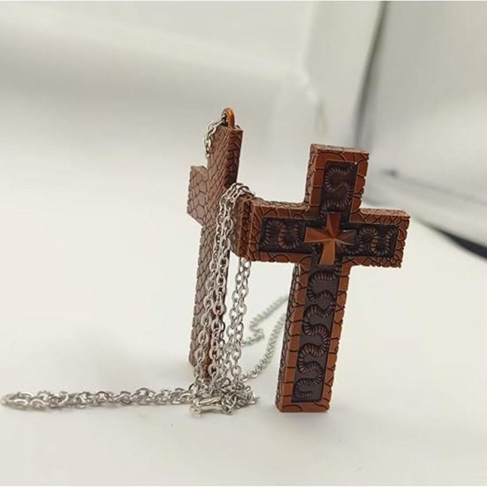 Открывающееся ожерелье-подвеска с цепочкой, с шармом-секретным отделением, ювелирное изделие, ожерелье с подвеской-крестом