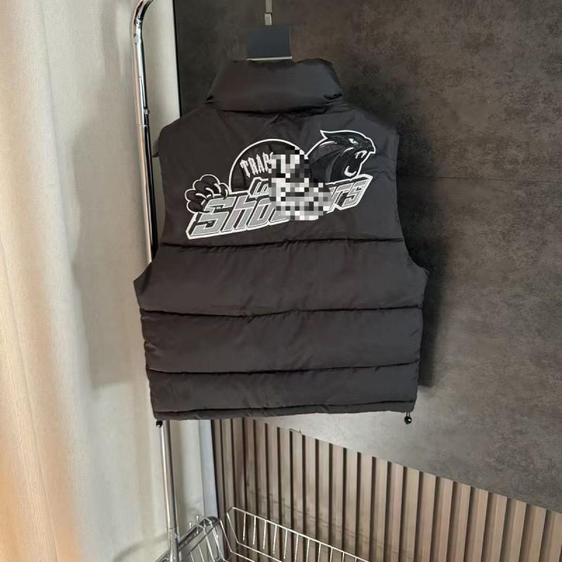 Жилет-пуховик Trapstar с тигриной головой Черный Уличный Стиль Парная Куртка Приталенный Зимний Повседневный