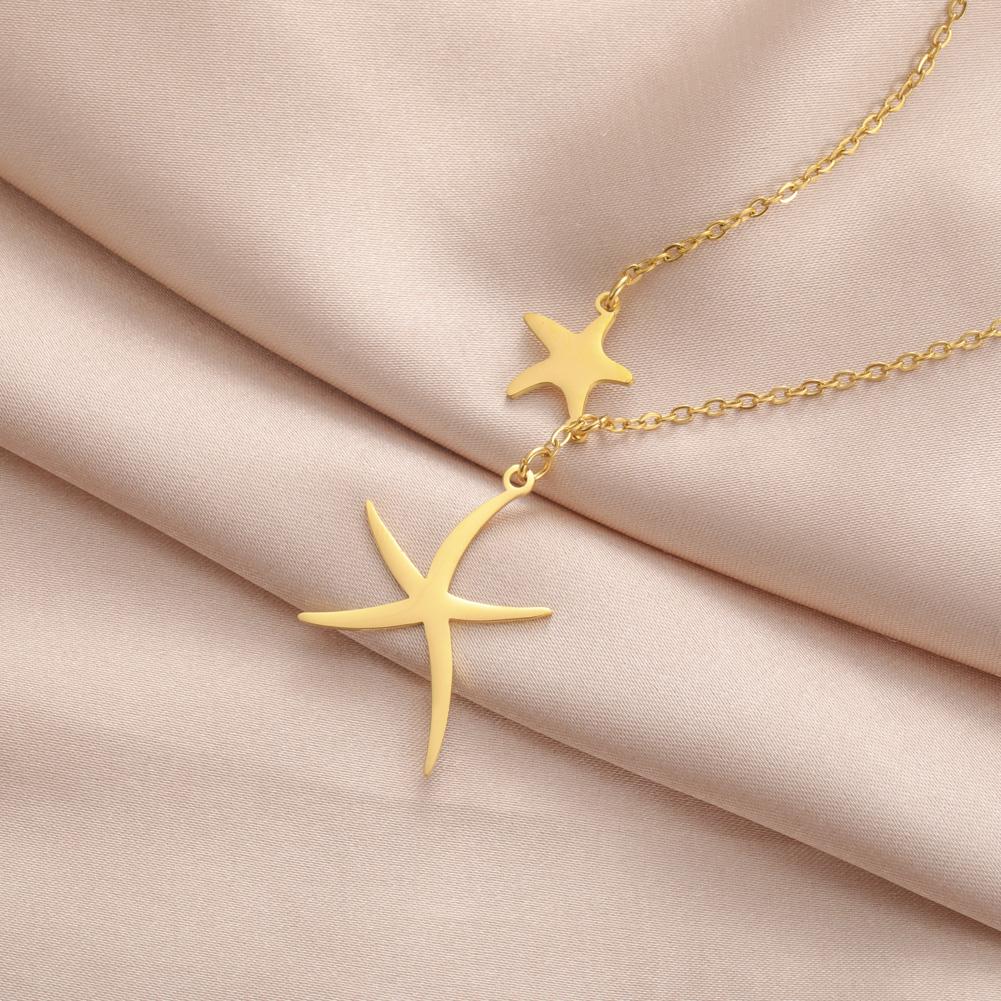 Cazador Starfish Pendant Necklace for Women 2026 Jewelry Stainless Steel Choker Summer Bohemian Birthday Gift Wholesale