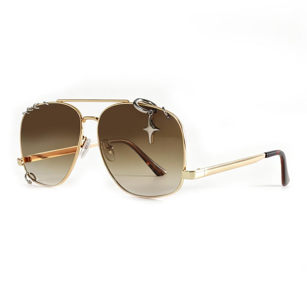 Elegant piercing polarized sunglasses women's elegant fashion glasses driving trendy punk sunglasses