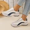 Foreign Trade Large Size Versatile Dad Shoes Women's Spring and Autumn New Color Matching Breathable Flat-bottom Sports Shoes Casual Little White Shoe