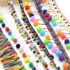 1yard Supplies Handmade Fabric DIY Craft Pompom Ribbon Bohemia Tassel Lace Trim Embroidered