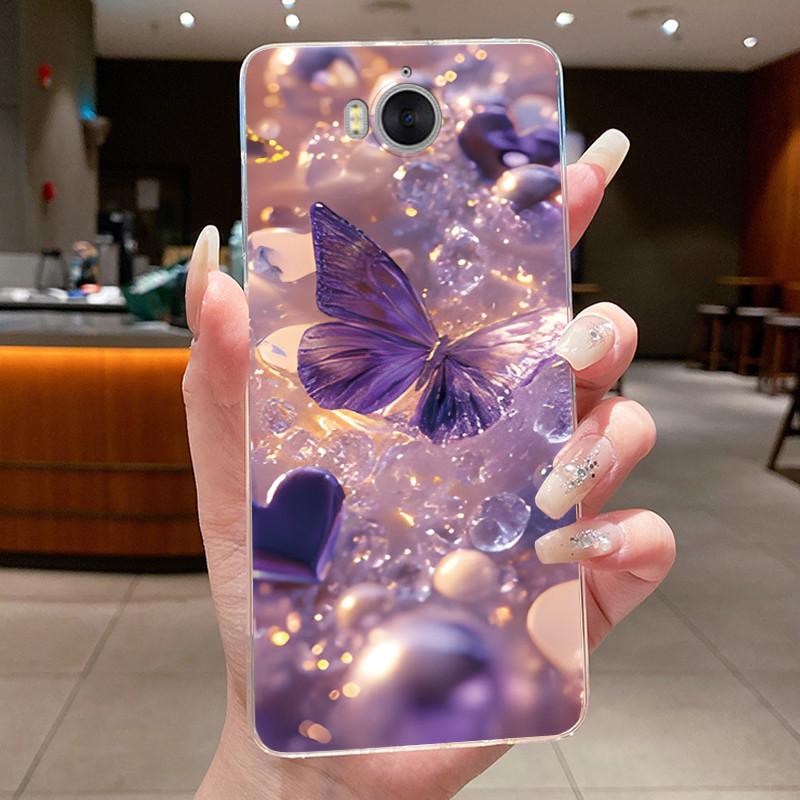 Phone Case For Huawei Y5 2017 / Y6 2017 / Honor Play 6 Funda Butterfly Bow Protective Casing Transparent Soft Silicone TPU Cover