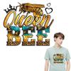 Creative Thermo Transfer Queen Bee Fashion Stripes Diy Accessory Sticker Heat Press Appliqued Iron On Patchesdiy Craft Supplies