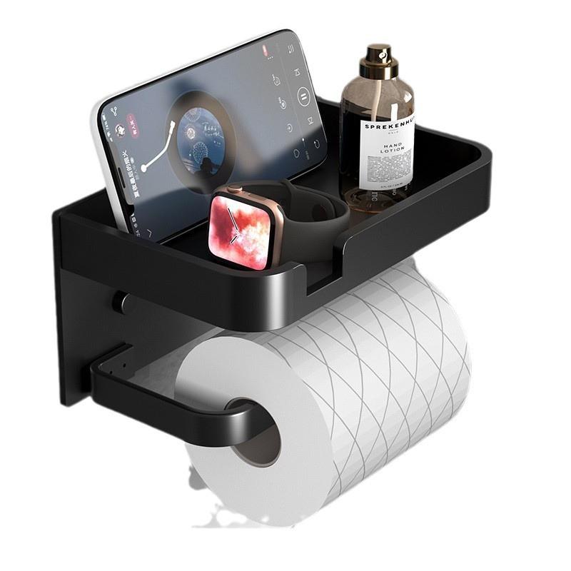 Wall Mounted Bathroom Toilet Paper Holder Waterproof Space Aluminum Tissue Box Roll