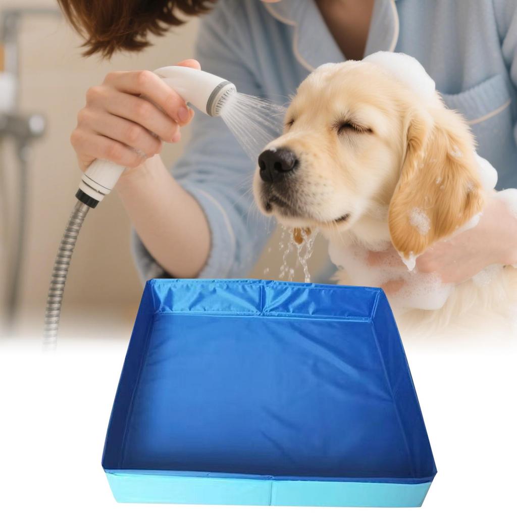 ПВХ Складной Бассейн для Домашних Животных Квадратная Нескользящая Ванна для Собак Экономия Места Ванна для Купания Щенков Дома, Во Дворе, в Саду