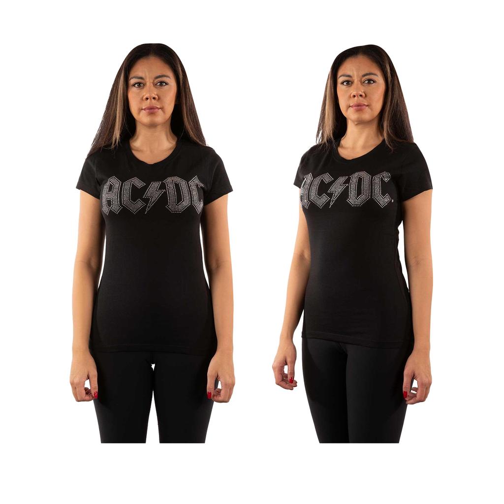 AC/DC Женская/дамская футболка с логотипом Diamante