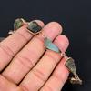 Natural Rough Labradorite Gemstone Handmade Copper Gift Bracelet 7-8" c5H93