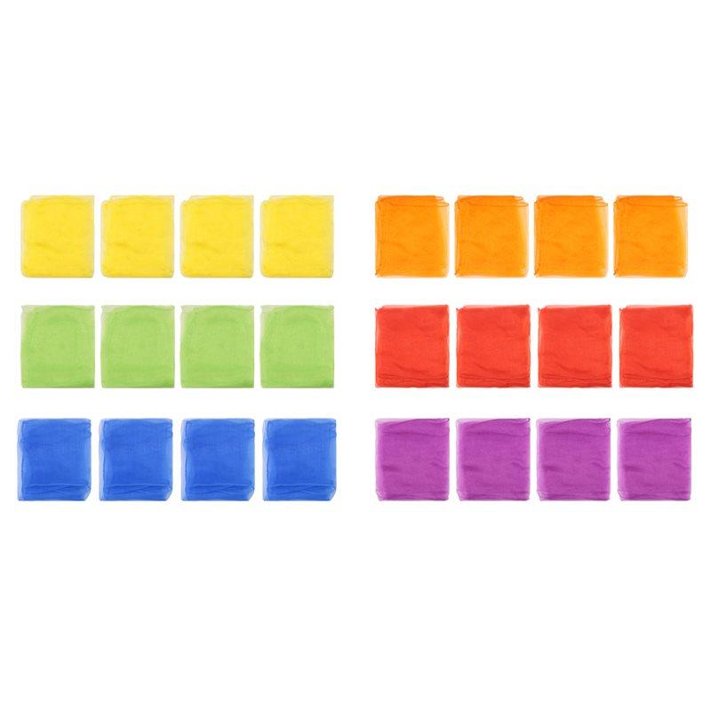 A71Z 24Pcs Kids Juggling Scarves Dance Music Scarves Movement Scarves Rhythm Scarves For Children Movement