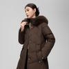 Autumn Winter Warm White Duck Down Jacket Women Slim Long Down Coat Outwear with Fur Collar M-XXL