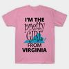 Футболка женщины Im The Pretty Girl From Virginia Harajuku Печать Кавайи Футболка Летний короткий рукав женская футболка Top Tee