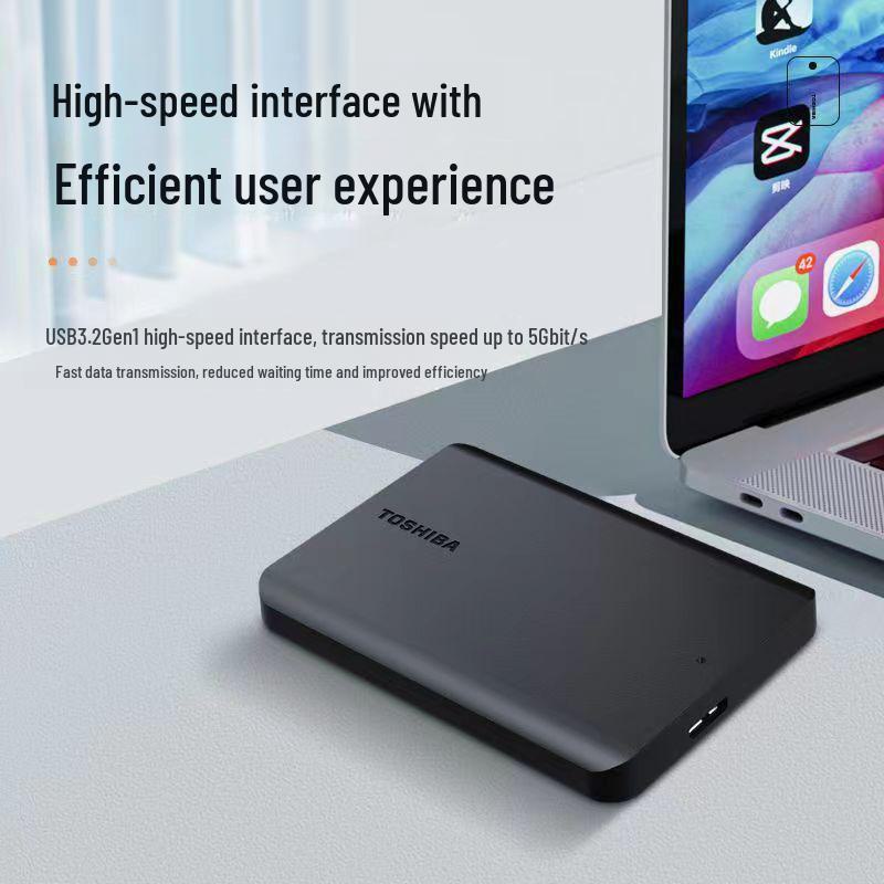 Мобильный жесткий диск Toshiba 1 ТБ/2 ТБ A5 черного цвета, USB 3.2, 2,5", совместимый с Mac, тонкий и легкий