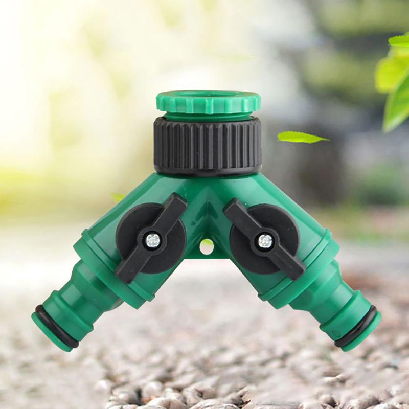 2-Way Garden Tap Water Splitter 3/4" Female Thread Garden Hose Y Type Watering Adjustable Switch Water Controller Valve