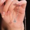 Real Moissanite Diamond 6 Prong Pendant Necklace 925 Silver Sparkling Cauliflower Chain for Women Wedding Fine Jewelry