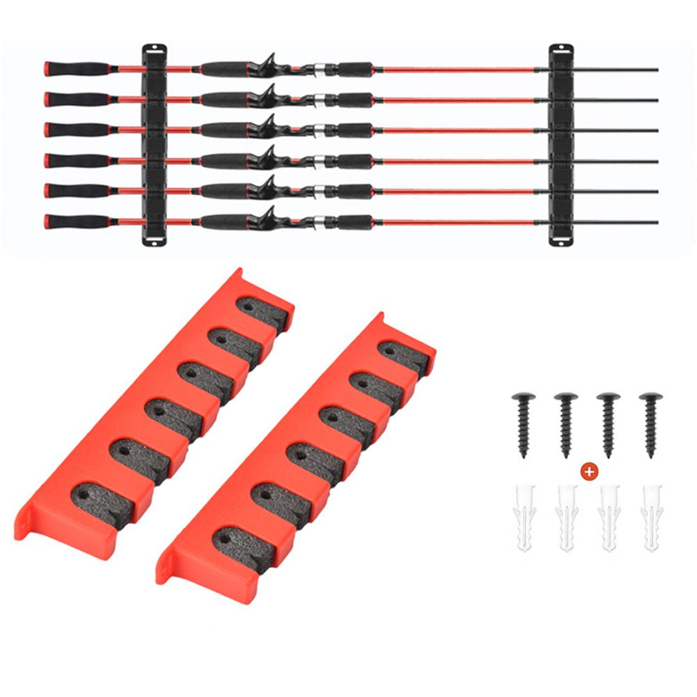 Horizontal / Vertical Wall Mounted 6-Rod Rack For Garage Fishing Pole Display Stand Fixed Frame Fishing Accessories