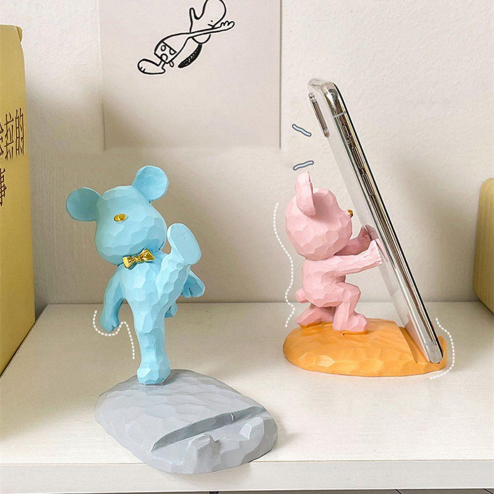 Phone Accessories Mobile Bracket Mobile Phone Stand Bear Sculpture Phone Holder Storage Holders