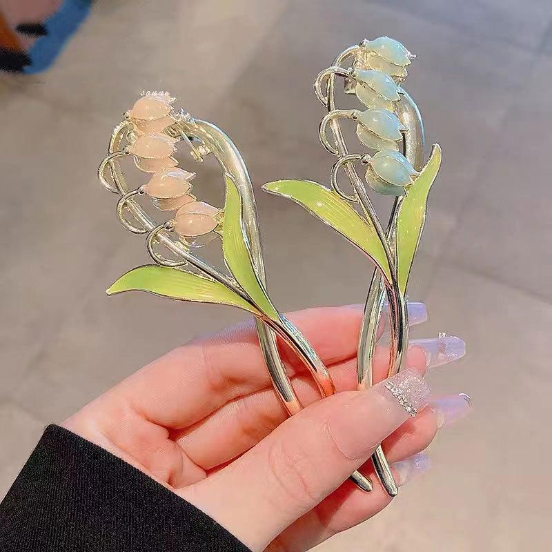 Новые Женские Элегантные Золотые Ландыши Геометрические Заколки-Клешни для Волос Винтажные Металлические Ободки Аксессуары для Волос