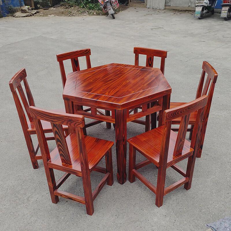 Solid Wood Pentagonal & Hexagonal Card Game Table