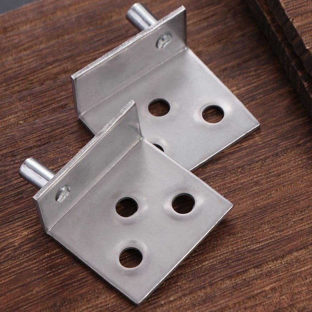 2 шт. Черные/Серебристые Петли-оси из нержавеющей стали, Верхние и нижние зажимы для петель, Скрытый вал, Ящики