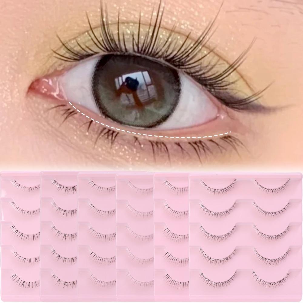 5pairs Transparent Stems Lower Eyelashes Whole Pair Eye Makup Tool Soft Eyelash Extension Beauty