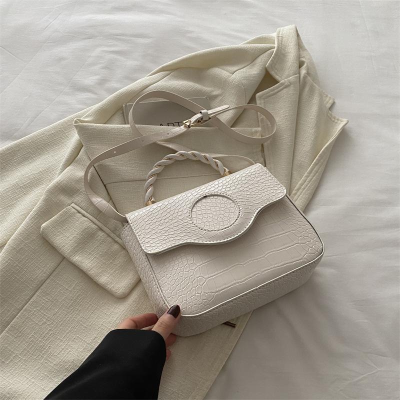 Fashionable Solid Color Bag for Women's New Winter Diamond Candy Color Hand-held One-shoulder Crossbody Bag Simple Small Square Bag