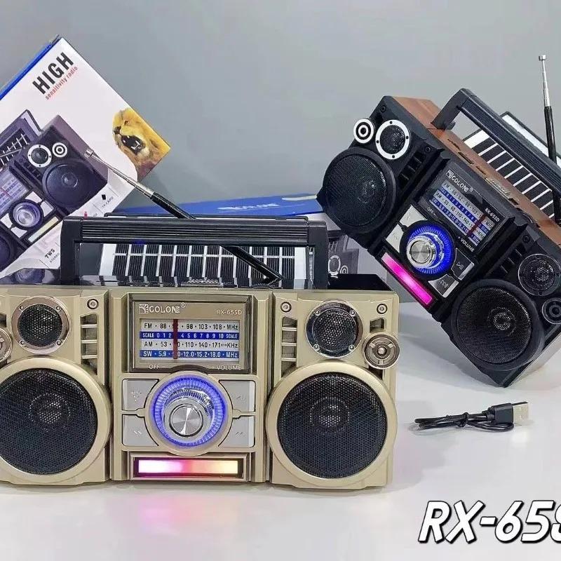 RX-65SD Новый портативный ретро AM/FM/SW 3-диапазонный радиоприемник Беспроводной стерео Bluetooth-динамик Уличная солнечная зарядка U-дисковая карта радио