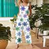Women's Casual Christmas Printed Jumpsuit Sleeveless Printed Cotton Jumpsuit