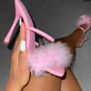 2024 New Summer Solid Color Stiletto Pumps Plus Size Pointed Maomao Slippers with Cushioning Disposable Features