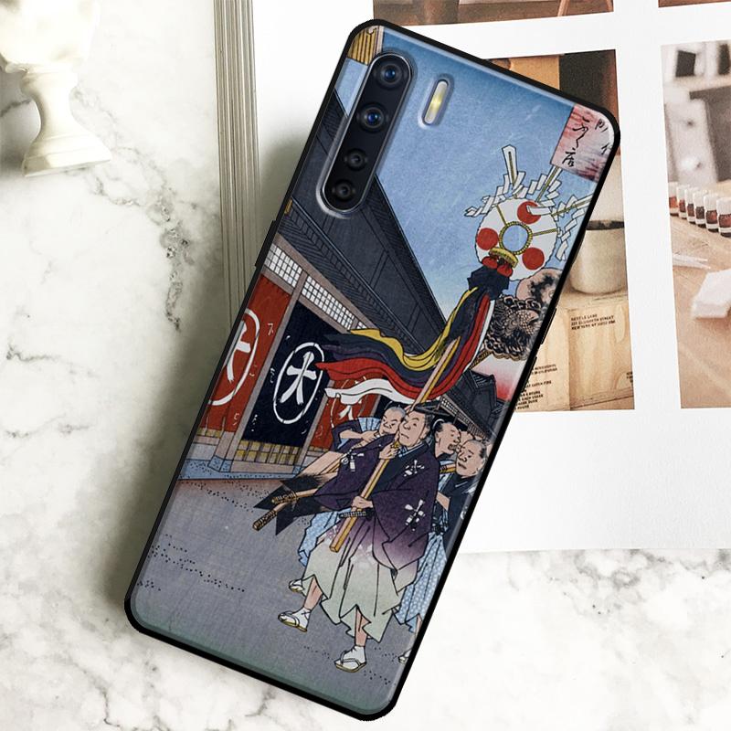 Ukiyo-e Japanese style Art Case For Oppo A96 A76 A16 A18 A38 A58 A78 A98 A15 A17 A77 A74 A94 A54 A57S A40 A60 A80 Cover
