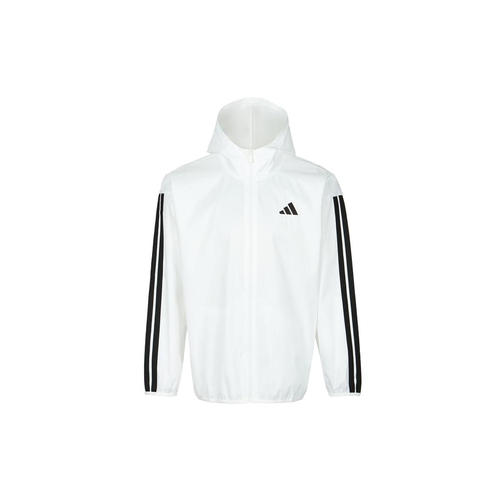 Adidas SS25 Удобная универсальная спортивная полосатая повседневная куртка мужская куртка белого цвета JF3682