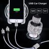 Блестящее USB Автомобильное Зарядное Устройство 5В 2.1А Двойной Порт Быстрый Адаптер Розовый Автомобильный Декор Авто Стайлинг Алмазные Авто Аксессуары Интерьер для Женщины Amagi