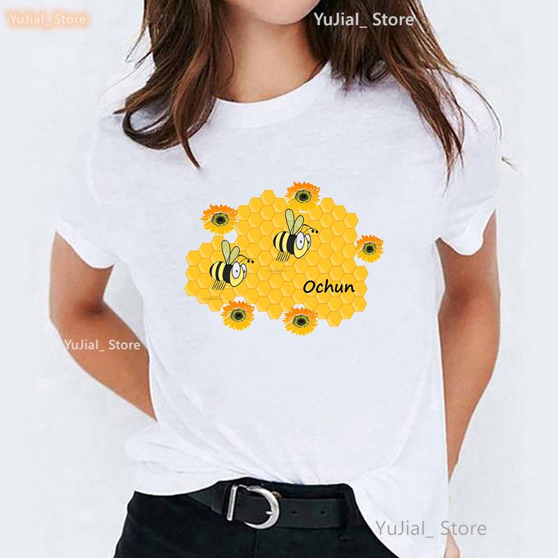 Oshun Vibes Yemaya Print T Shirt Unisex Aesthetic Clothes 2024 Summer Fashion Tops Tee Shirt Femme Harajuku Shirt Streetwear