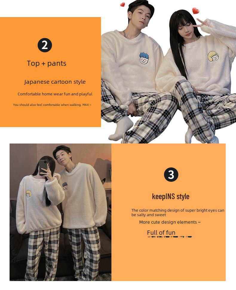 Пижама для пар из кораллового флиса осень/зима 2021 года — уютная домашняя одежда из бархата для мужчин и женщин