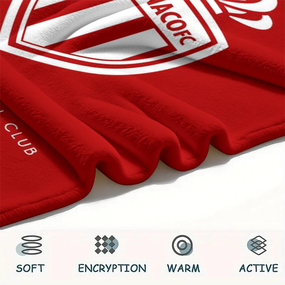 1Pc AS Monaco Print Flannel Blanket High Quality Warm Comfortable Cover for All Seasons Perfect for Gifts Home Decor