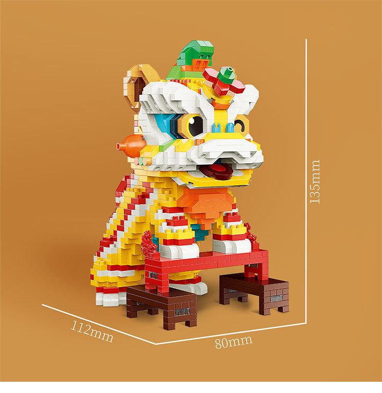 Игрушки-конструкторы из микрочастиц Yugao - модели серии Guochao Lion (1181-1183 гг.)