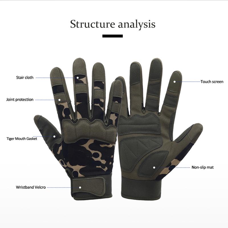 Gloves Men Outdoor Hunting Hiking Climbing Sports Anti-skid Cycling Full Finger Mittens Women