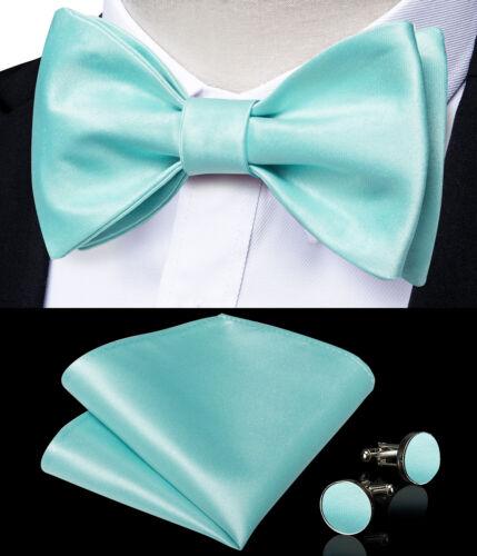 Мужской шелковый галстук-бабочка, регулируемый синий галстук-бабочка, набор запонок с цветочным принтом пейсли