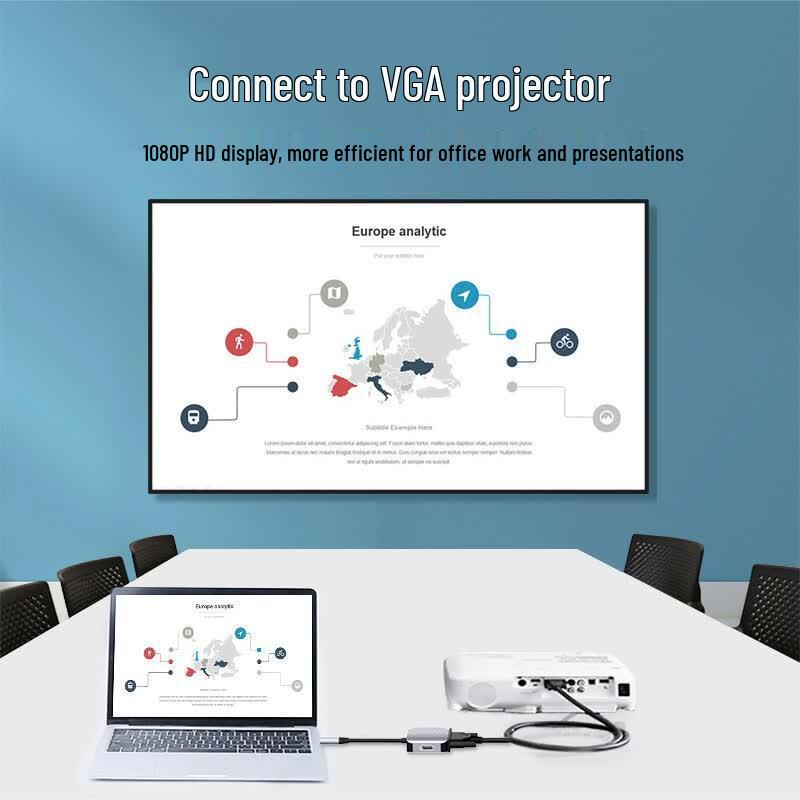 Многопортовый адаптер Lijia USB-C на HDMI/VGA