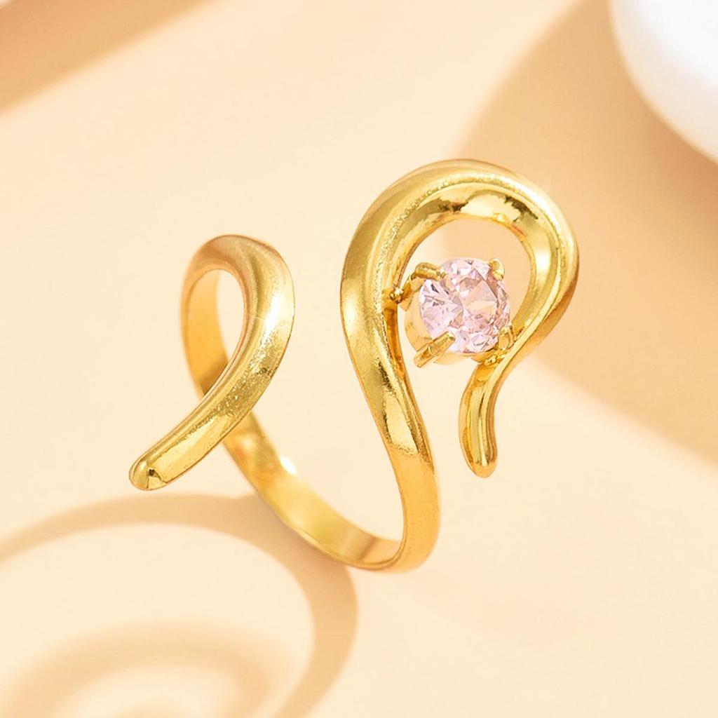 Высококачественное ретро титановая сталь позолоченный неправильной формы открытое кольцо