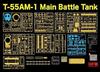 Ryefield Models Scale Main Battle Tank with Movable Tracks Plastic Model Kit RFM5147 1/35 T-55AM-1 (Tank)