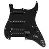 Musiclily Basic 11-Hole Pre-Wired Stratocaster Pickguard with SSH Alnico 5 Pickup Set for Fender ST Stratocaster Electric Guitar, Black, 3-Piece Set