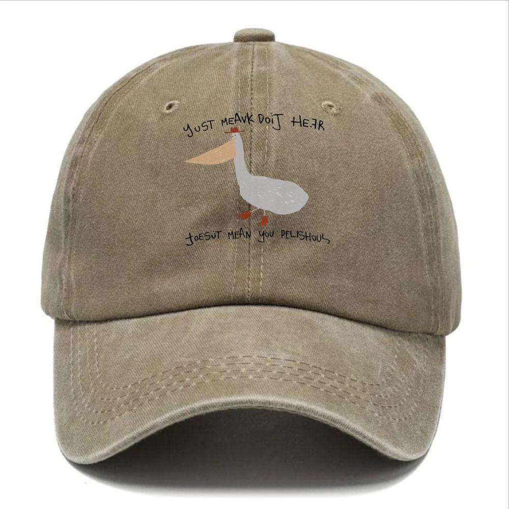 pc Retro Washed Distressed Baseball Cap Unisex Printed Cowboy Goose Pattern Daily Outdoor Fun Hat