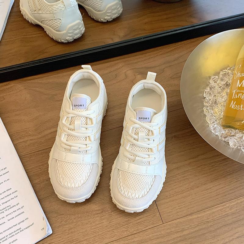 Немецкие тренировочные кроссовки на толстой подошве, увеличивающие рост, легкие, летние, новые 2025, с мелкой сеткой, дышащие, женские спортивные и повседневные кроссовки