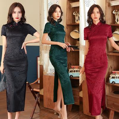Облегающее женское платье Cheongsam в восточном стиле
