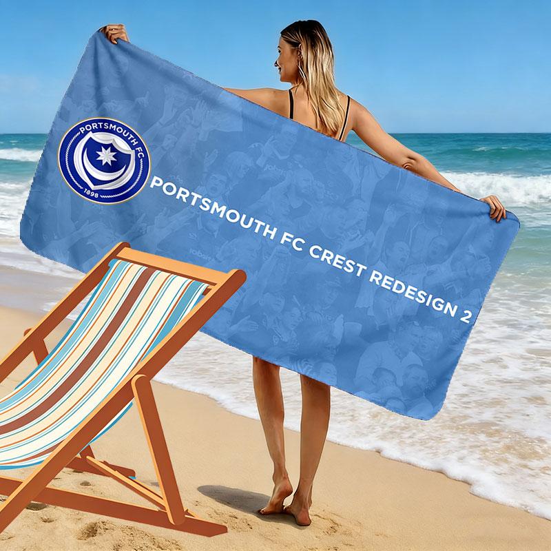 Portsmouth Print Beach Towel, Large Soft Quick Dry Towel for Beach Camping Swimming