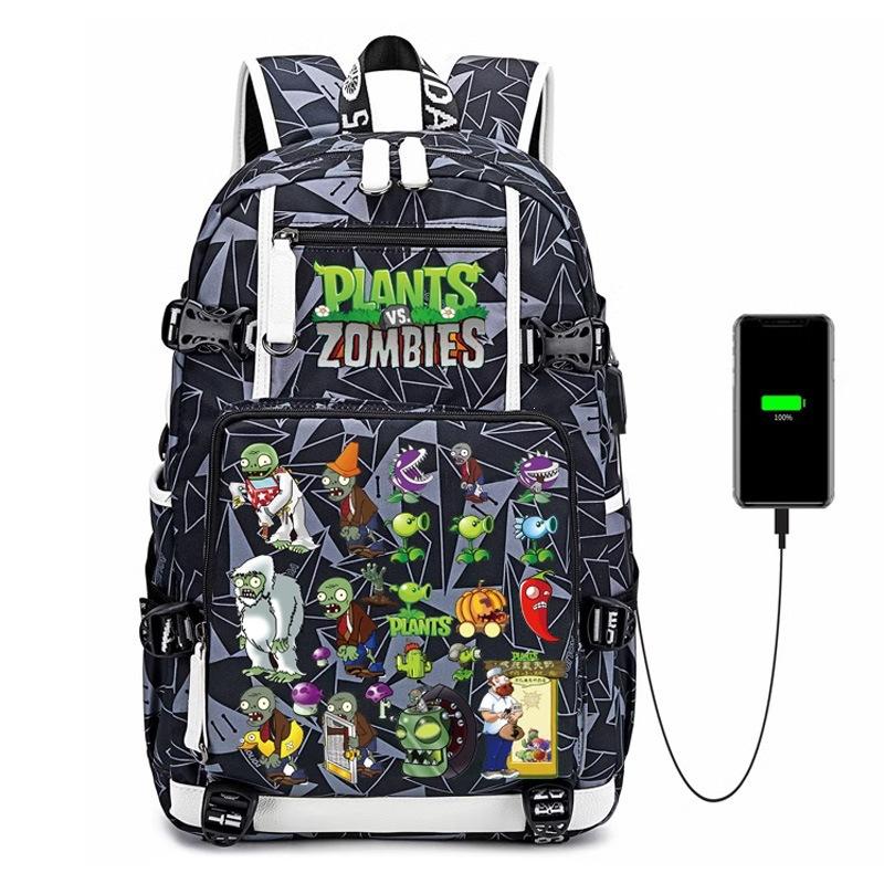Plants vs. Zombies Backpack for Kids Boys Grades 3-6 Waterproof Spine Protection Lightweight School Bag