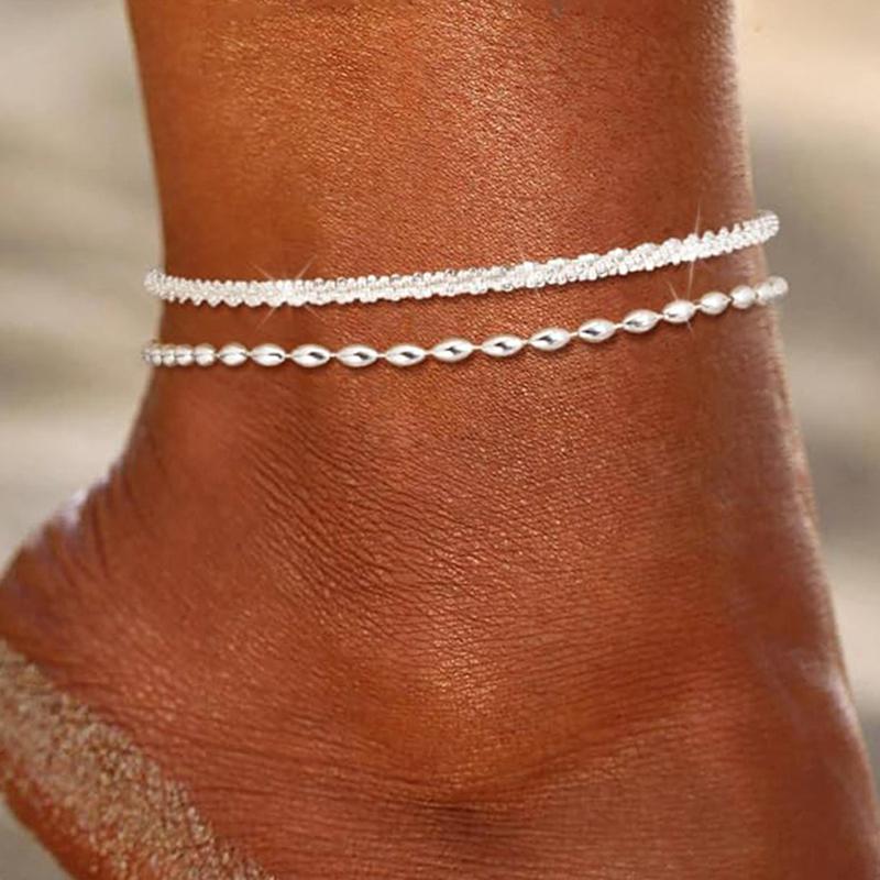 Stylish Waterproof Layered Ankle Bracelets 2/3Pcs for Women Ideal for Beach and Weekend Getaways