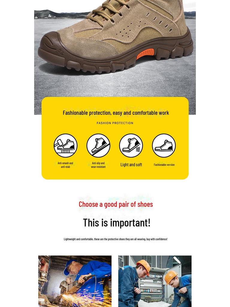 Защитная обувь средней высоты для мужчин и женщин, обеспечивающая защиту от ударов, проколов, искр, брызг и ожогов.. Подходит для любого сезона.