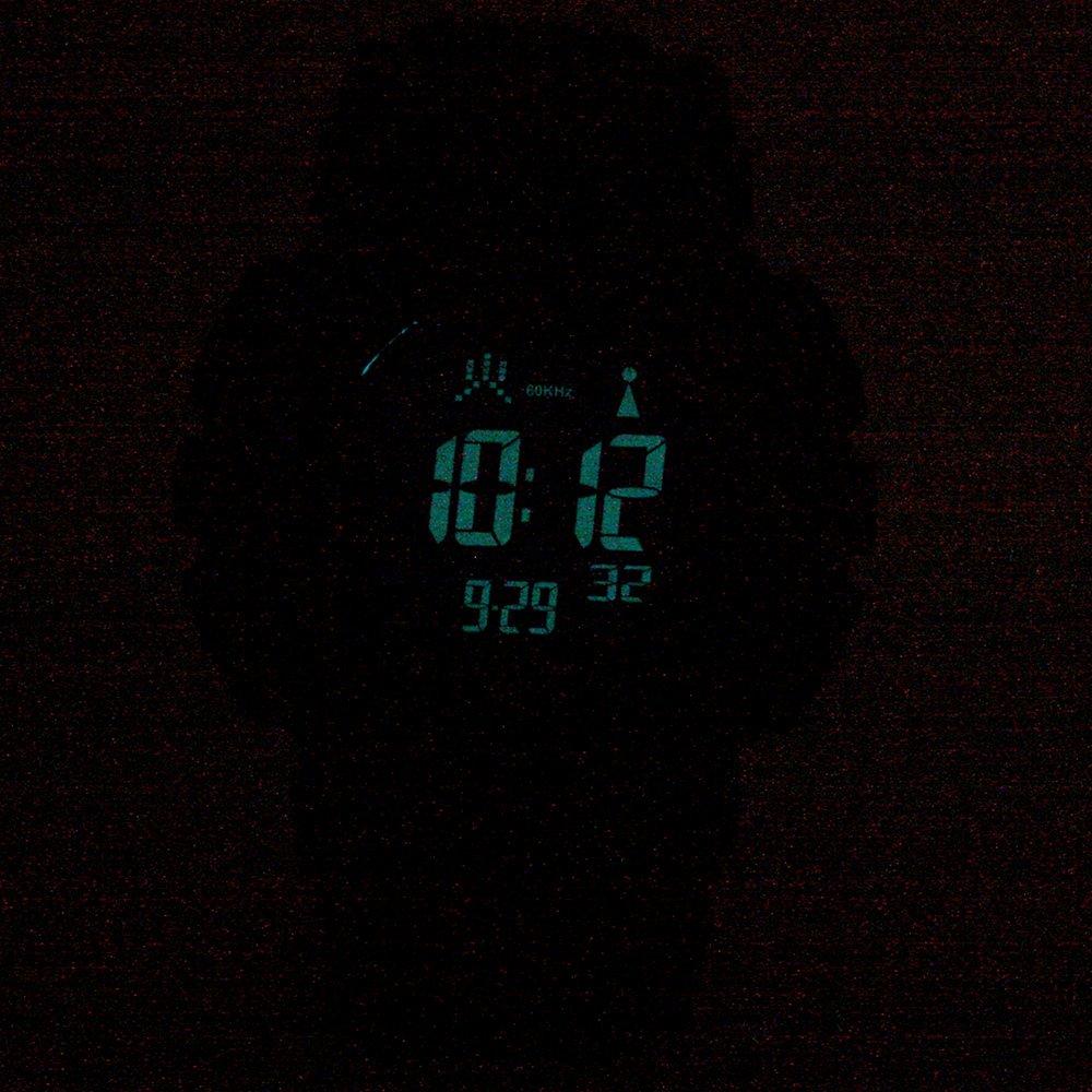 [Arias] Радиочасы на солнечной батарее с цифровым дисплеем, водонепроницаемые, многофункциональные, с подсветкой, перевернутым ЖК-дисплеем, уретановый пояс ADWW15039RCSOL3, мужские, черные